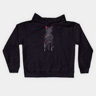 Funny Kawaii Black Cat with Attitude, Love Cats Kids Hoodie